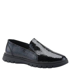 SPRING STEP HORIZON SHOE BLACK CROCO PATENT